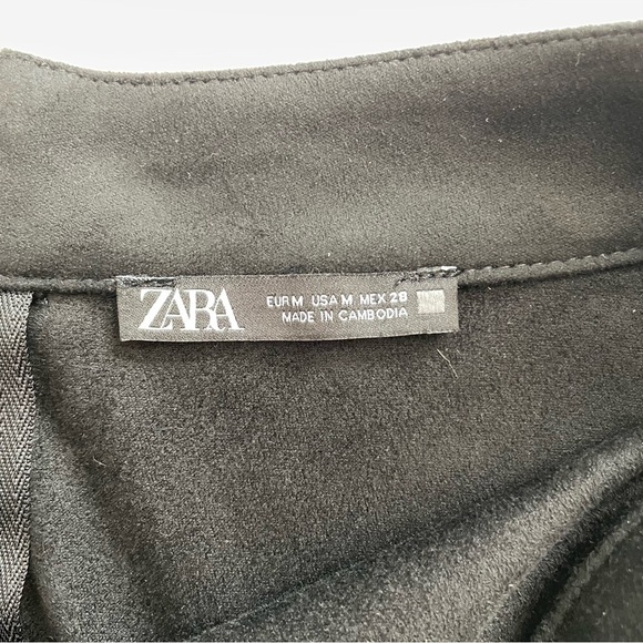 Zara Black Suede Long Maxi Skirt Size Medium - Picture 4 of 9